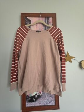 Women's Striped Raglan Sleeve Sweater